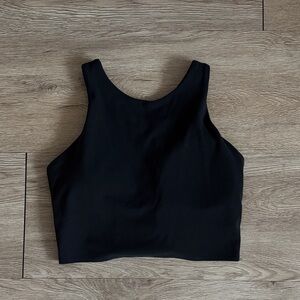 Athleta Women’s Black Cropped Sports Bra with Built In Bra